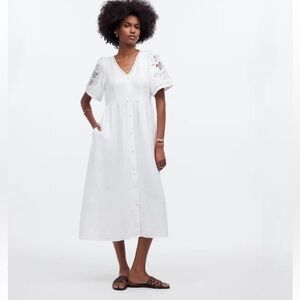 Madewell Cassie White Linen Dress